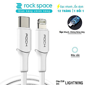 Mua Dây cáp sạc nhanh 12 Rock Z18 dành cho Iphone   độ dài 2m  sạc nhanh 20W chuẩn PD - Hàng chính hãng