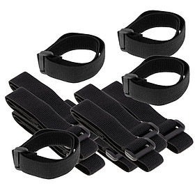 20pcs Black Self Adhesive Nylon Cable Ties with Wire Cord Strap Reusable Hook Loop