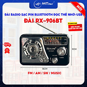Đài Radio Dùng Pin Sạc RX 906BT - Máy Nghe Nhạc Kiêm Đài Radio, FM, AM, SW Hỗ Trợ Kết Nối Bluetooth, USB, Thẻ Nhớ Âm Thanh To Lớn Dễ Dàng Sử Dụng hàng chính hãng