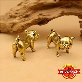 Mua Tượng Lợn tuổi Hợi bằng đồng mini- Trang trí bàn làm việc  vật phẩm phong thủy  móc chìa khóa loại đẹp