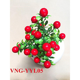 Cành lá nhựa trang trí - Cây giả cherry trang trí, cắm chậu - VNG-YYL05