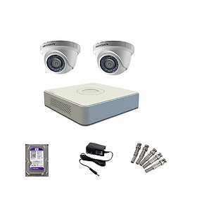 Mua Trọn bộ 2 Camera HIKVISION bán cầu hồng ngoại 720P - Hàng Chính Hãng
