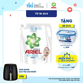 Nước Giặt Ariel Dịu Nhẹ Cho Da Nhạy Cảm Dạng Túi 3.25kg - Mềm mại ngát hương - An toàn cho da em bé