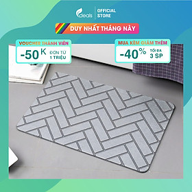Mua Thảm đá Diatomite Tây Á siêu hút nước ECODEALS loại cao cấp - Siêu hấp thụ nước  chống trượt  kháng khuẩn và nấm mốc - Kích thước 60x39 cm