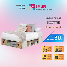 Giường ngủ gỗ hiện đại SMLIFE Scottie | Gỗ MDF dày 17mm chống ẩm | D205xR165xC35cm