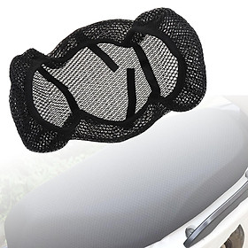 Black Motorcycle Seat Cushion Cover Net, Breathable Protector Fit for Motorcycle Moped
