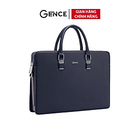 Cặp Da Nam Túi Xách Công Sở GENCE CDX18 Chất Liệu Da Bò Cao Cấp Màu Xanh Navy