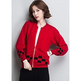 Áo Len Cardigan Nữ Khóa Kéo Tay Bồng Họa Tiết Xinh Thời Trang Korea ALN036 MayHomes Mẫu Mới Đông Xuân