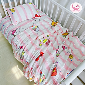 Bộ chăn gối nệm cho bé Katina House, vải Tencel siêu mềm mát, thoáng khí, nệm chống thấm