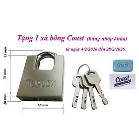 Ổ khóa TOPLEX 1203 60mm an toàn, chống cắt, chống chìa giả, chất liệu hợp kim thép, lõi hợp kim đồng.