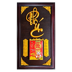Lịch Gỗ Phù Điêu Chữ Phúc - SK057