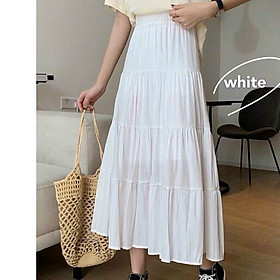 Chân váy tầng from dài from chuẩn dễ mix có nhiều màu chất liệu vải tằm xước có lót trong lưng thun