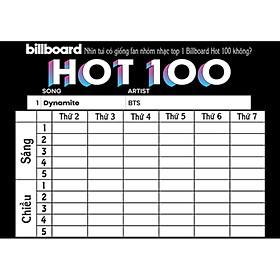 Set 3 thời khoá biểu BTS Billboard Hot 100