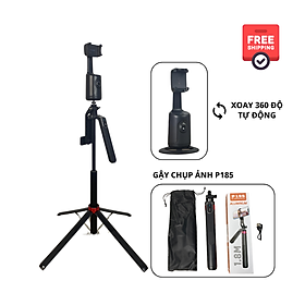 Combo Gậy P185 và Gimbal P01 xoay 360 độ hỗ trợ quay video, chụp ảnh tiện lợi có điều khiển từ xa - Hàng chính hãng