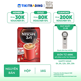 Cà phê hoà tan NESCAFÉ 3IN1 VỊ NGUYÊN BẢN - công thức cải tiến (hộp 20 gói x 16g )