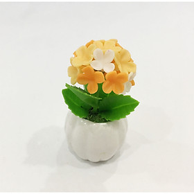 Chậu hoa đất sét mini - Cây hoa sống đời /cây lá bông (phát màu ngẫu nhiên) - Quà tặng trang trí handmade