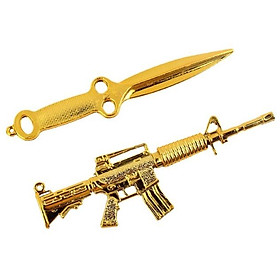 Hình ảnh Đồ chơi mô hình súng AK vàng có chỗ để móc móc khoá