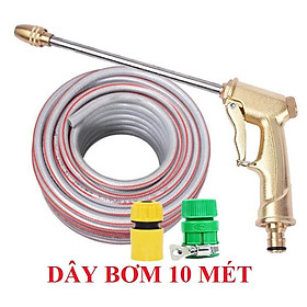 Mua Bộ dây vòi xịt nước ️   tăng áp 3 lần  loại 7m  10m 206701-3 đầu đồng  cút nối vàng+ mở chai