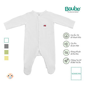 Bộ liền thân, bodysuit liền tất dài tay cho trẻ sơ sinh nhiều màu sắc Boube, vải Cotton organic thoáng mát- Size Newborn