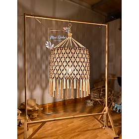 Mua Chao đèn/ đèn thả Macramé đính hạt gỗ
