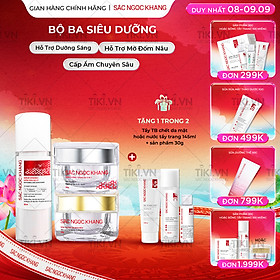 COMBO dưỡng da chuyên sâu kem dưỡng ban đêm 30g + kem dưỡng ban ngày 5 in 1 30g + Serum dưỡng trắng 30ml cho tác dụng nhanh mạnh, toàn diện