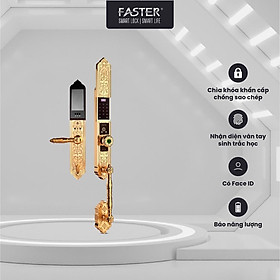 Khóa đại sảnh FS00924K BRASS FASTER mở bằng Face ID mật mã, vân tay, thẻ từ