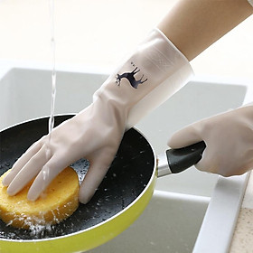 Găng tay rửa bát cao su siêu dai siêu bền - Găng tay con hươu/ con cò đa năng tiện lợi Duashop
