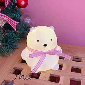 Mua Đèn phòng ngủ hình gấu đặt bàn thắt dây nơ dễ thương