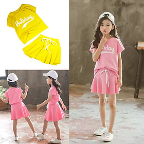 Set áo và chân váy xoè Quảng Châu cho bé gái 03789-03790(3)