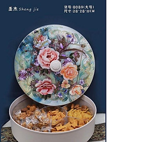 Mua Hộp đựng bánh mứt kẹo hình tròn có đế xoay mới nhất 2021