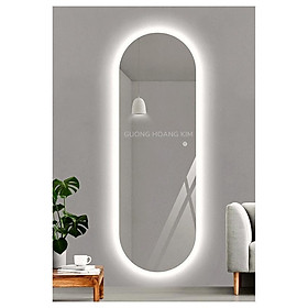 Mua Gương led toàn thân treo tường cảm ứng decor phòng khách giá rẻ hình oval kích thước 40x120cm HK1010