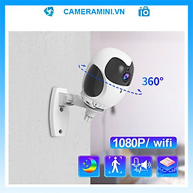 Mua Camera mini wifi 360 hình cú 1080p giám sát an ninh  đàm thoại 2 chiều  quay ban đêm  pin 3 giờ  zoom 4X