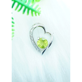 Mặt dây chuyền đá Peridot xanh lá tự nhiên 2cm