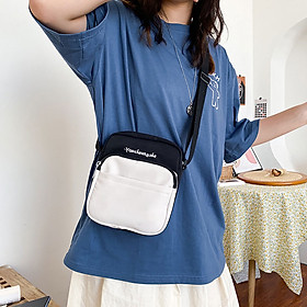 Túi đeo chéo vải bố canvas T0588 nữ trơn thêu chữ mềm, đẹp phong cách trẻ trung, cá tính