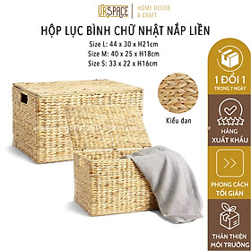 Mua Hộp cói (lục bình) hình chữ nhật đựng quần áo  sách báo phong cách Hàn/ Hand-woven hyacinth rectangle box