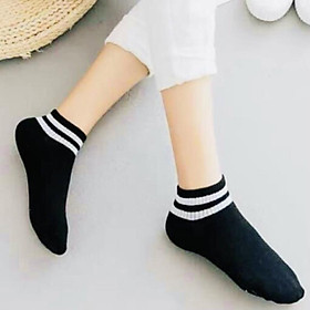 10 đôi Tất Nữ Thể Thao Trắng Đen Chất Liệu Cotton Mềm Thoáng Mát T08