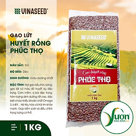 Gạo huyết rồng Phúc Thọ 1kg gạo lứt đỏ chính hãng Vinaseed gạo tươi sạch nấu ăn kiêng thực dưỡng trà gạo rang - Vườn Đặc Sản