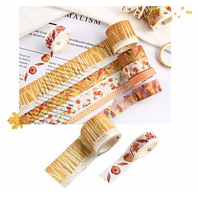 Set 10 Cuộn Băng Dính, Washi Tape Trang Trí Sổ Lưu Niệm, Lưu Bút, Nhật Ký Dễ Thương - Giao Mẫu Ngẫu Nhiên