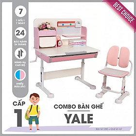 Mua Bộ bàn ghế học sinh cấp 1 SMLIFE YALE - Hồng | Bàn: 90cm x 60cm x 56-76cm (mặt bàn nâng hạ) | Ghế: D36.5cm x R38.5cm x C68.5-80.5cm