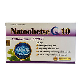 Hoạt huyết dưỡng não Natoobetse Q10 giúp tăng cường tuần hoàn não, giảm tình trạng thiếu máu tuần hoàn não - Hộp 30 viên