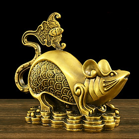 Tượng con chuột đuôi dơi bằng đồng thau phong thủy Hồng Thắng