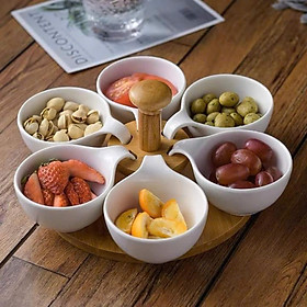 Mua Set hũ JIALICMJ chia đĩa đựng trái cây   gia vị trà chiều snack đĩa Bắc Âu có chân đế Hàng chính hãng