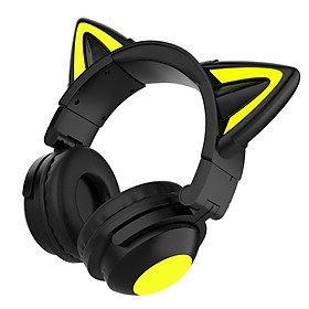 Girl Wireless Gaming Headsets, Cute Cat Ear Headset, Noise Cancelling Stereo Gaming Headphones, Fashion Bluetooth 5.0 Headset for Kids