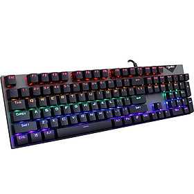 -Slim USB Wired Mechanical Gaming Keyboard RGB Blue Switches