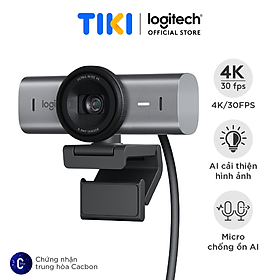 Webcam Logitech MX BRIO 4K ULTRA HD Đen/Xám - Hàng Chính Hãng