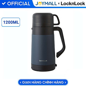 Mua Bình giữ nhiệt Lock&Lock Easy Outdoor Vacuum Bottle màu xanh navy LHC1484NVY 1 2L - Hàng chính hãng có quai xách  nắp dùng làm cốc nước - JoyMall
