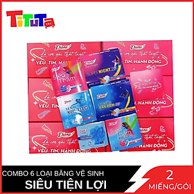 Combo Băng Vệ Sinh Diana Siêu Tiện Lợi 6 Món 2 Miếng/Gói