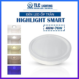 Đèn LED ốp trần Highlight Smart có điều khiển từ xa công suất 46W, 76W của TLC Lighting - Thiết kế sang trọng, hiện đại - Ánh sáng 5 chế độ màu