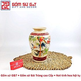 Mua Lọ hoa dáng vò vẽ chim đào Gốm Sứ G&T