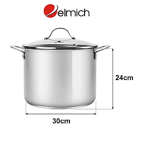 Nồi luộc gà inox 304 elmich EL-2525IN30 size 30cm